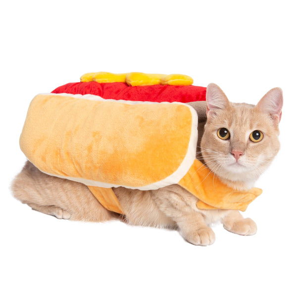 Pet Krewe Hot Dog Costume: Funny Halloween Outfit for Dogs & Cats